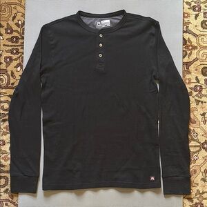 Avalanche Long Sleeve Henley Waffle Black L
